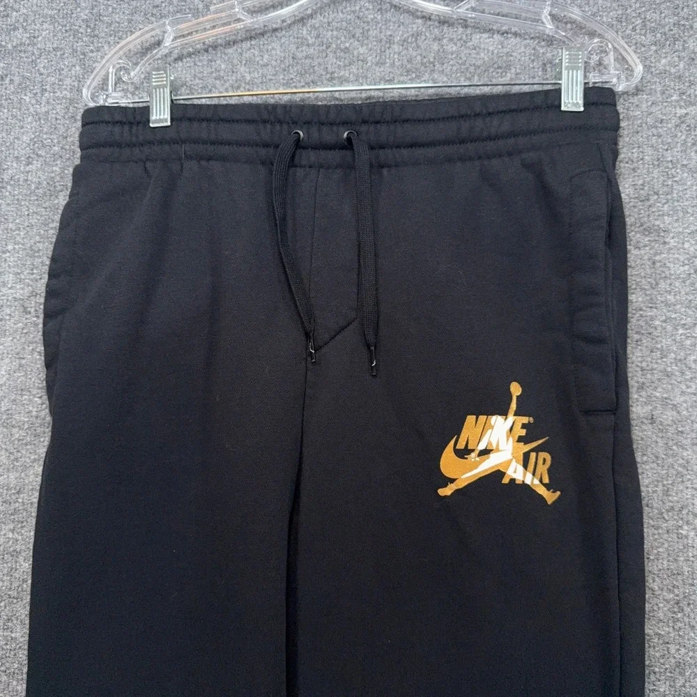Air Jordan Sweatpants Mens Small Black Gold Jumpman Fleece Athletic Basketball